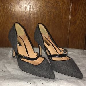 Halogen Women’s Gray Fabric with Black Heel